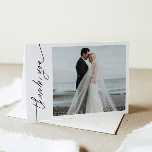 EVERLEIGH Minimalist Wedding Photo Thank You Card