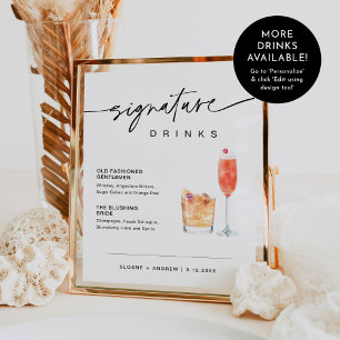 EVERLEIGH Signature Drinks Wedding Sign 8x10