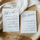 EVERLEIGH Wedding Dinner and Drink Menu Card<br><div class="desc">Everleigh Collection - a stunning and minimalist collection that features a modern calligraphy font that is both chic and stylish. This collection offers a timeless and elegant design that is perfect for any event, from weddings to baby showers and everything in between. Embrace the elegance and sophistication of the Everleigh...</div>
