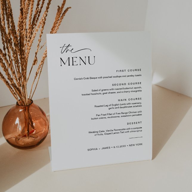 EVERLEIGH Wedding Dinner Menu 8x10 Pedestal Sign (Creator Uploaded)