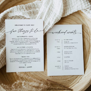 EVERLEIGH Wedding Fun Things To Do Itinerary Card