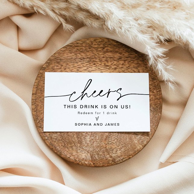 EVERLEIGH Wedding This Drink Is On Us Ticket Card (Creator Uploaded)