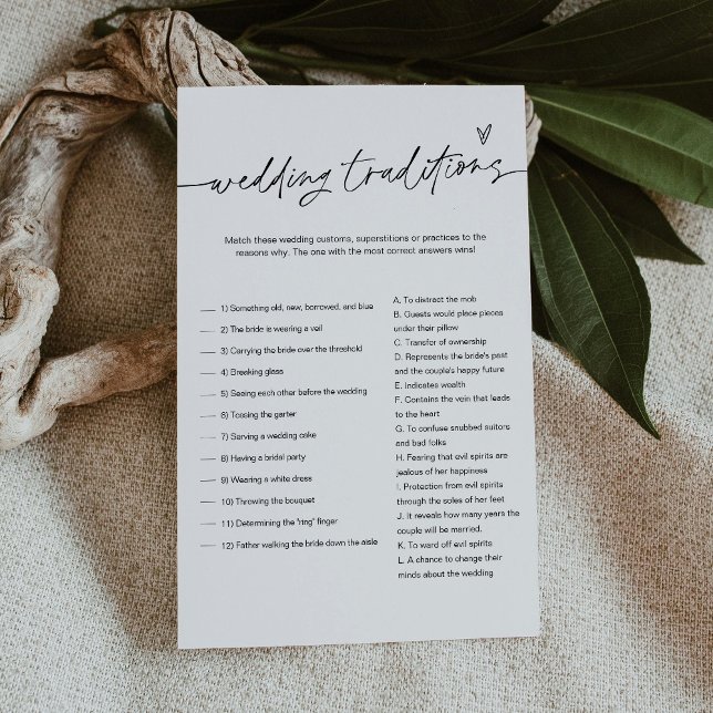 EVERLEIGH Wedding Traditions Bridal Shower Game (Creator Uploaded)