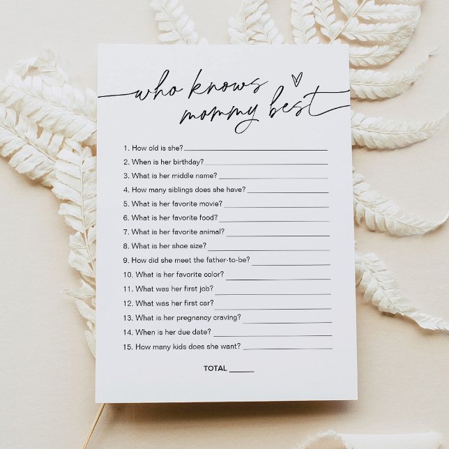 EVERLEIGH Who Knows Mummy Best Baby Shower Game Invitation (Creator Uploaded)