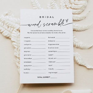 EVERLEIGH Word Scramble Bridal Shower Game Card