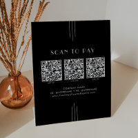 EVERLY Art Deco Black Business QR Code Scan To Pay