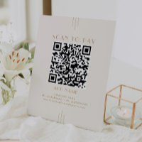 EVERLY Art Deco Cream Gold Business Scan To Pay