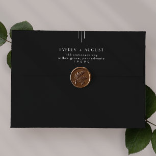 EVERLY Black Art Deco Wedding Invitation Envelope