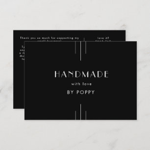 EVERLY Black Handmade with Love Thank You Order Enclosure Card