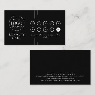 EVERLY Black Logo Business Reward 10 Punch Loyalty Card