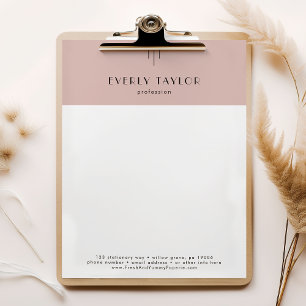 EVERLY Blush Pink Business Professional Company Custom Letterhead