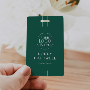 EVERLY Emerald Green Logo QR Code Employee ID Card Badge