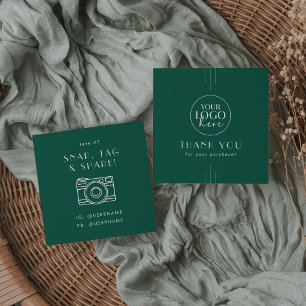 EVERLY Emerald Logo Social Media Share Thank You Square Business Card