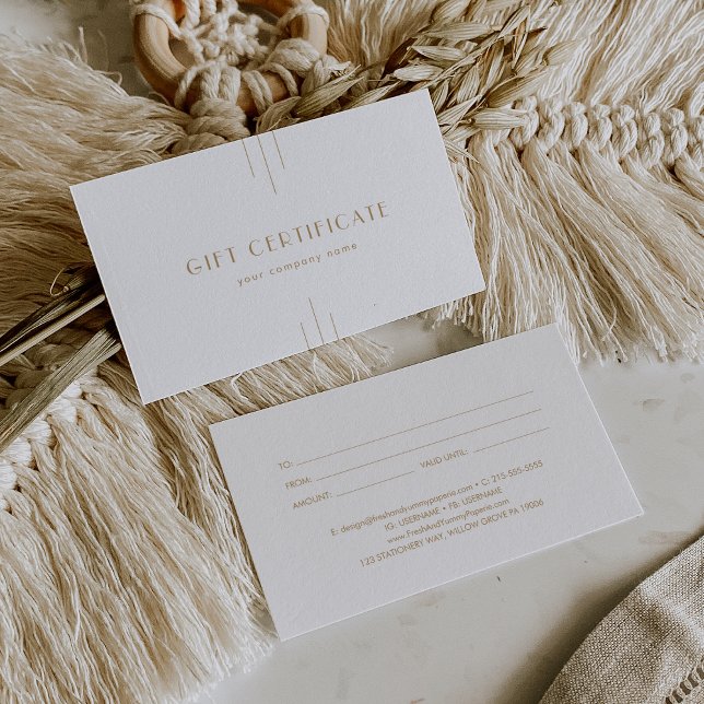 EVERLY Gold Art Deco Business Gift Certificate (EVERLY Gold Art Deco Business Gift Certificate)