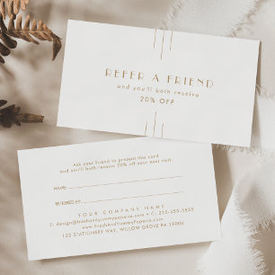 EVERLY Gold Art Deco Geometric Refer A Friend Referral Card