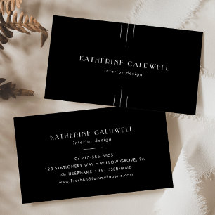 EVERLY Modern Art Deco Black and White Business Card