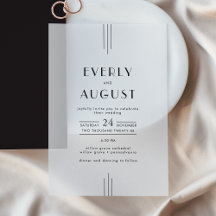 EVERLY Modern Art Deco Black and White Wedding