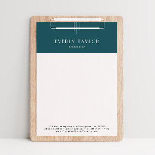 EVERLY Peacock Teal Business Professional Company Custom Letterhead