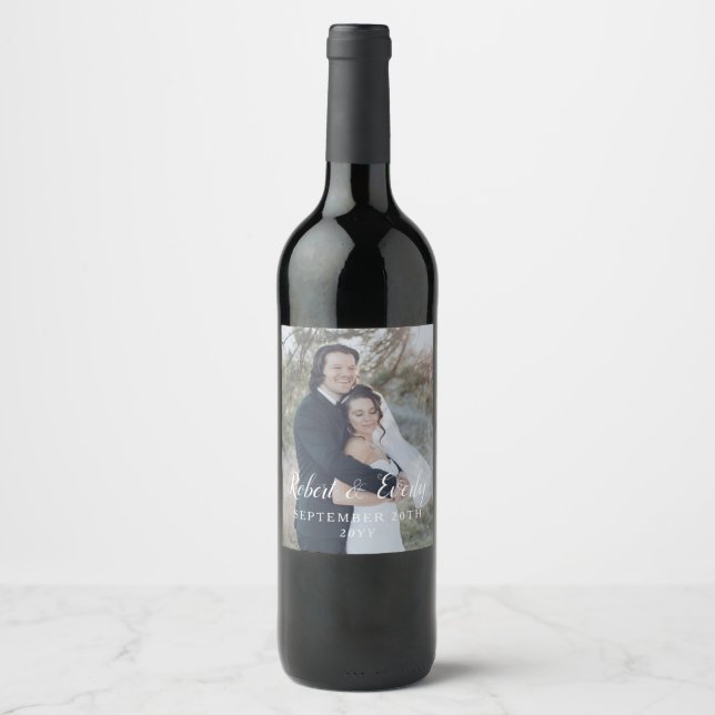 Everly Wedding Wine Label (Front)