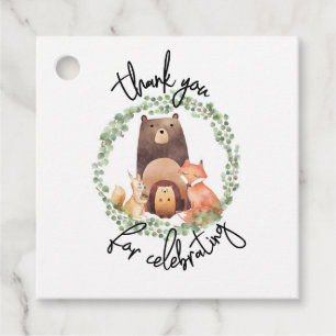 EVERLY woodland Baby Shower Watercolor forest Favour Tags