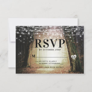 Evermore   Enchanted Fairy Forest   Amber Wedding RSVP Card