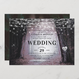 Evermore Enchanted Fairy Forest Mauve Wedding Invitation