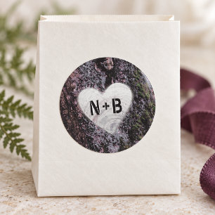 Evermore Enchanted Fairy Forest Monogram Wedding Classic Round Sticker