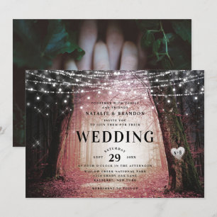 Evermore Enchanted Fairy Forest Pink Wedding Invitation
