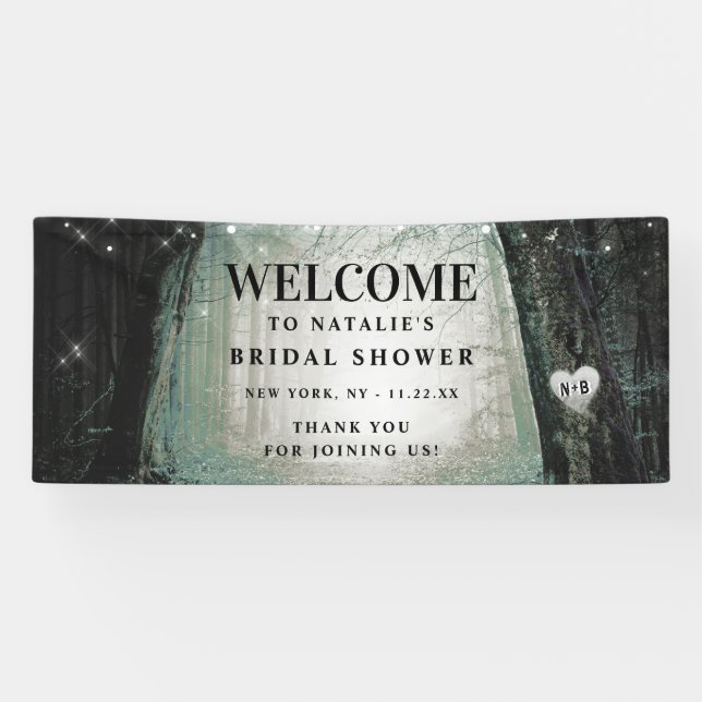 Evermore | Enchanted Forest Bridal Shower Welcome Banner (Horizontal)