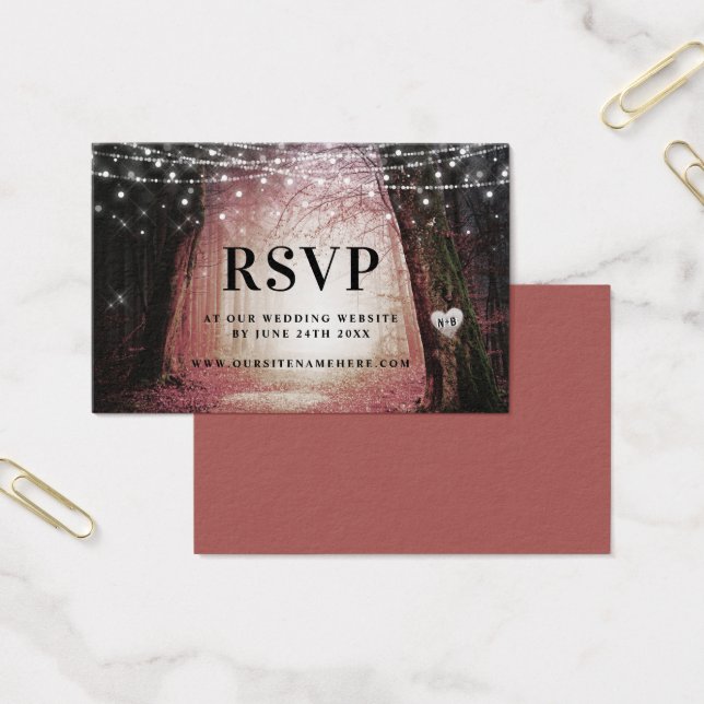Evermore | Enchanted Forest Pink RSVP Insert Cards (Office)