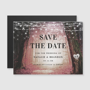 Evermore Enchanted Forest Pink Save the Date Magnetic Invitation