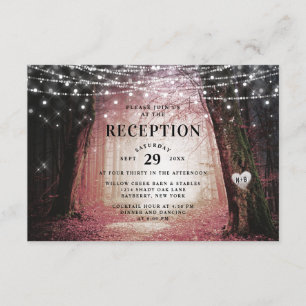 Evermore Enchanted Forest Pink Wedding Reception Invitation