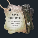 Evermore Enchanted Forest Save The Date with Photo Favour Tags<br><div class="desc">Evermore | Enchanted Fairy Forest | Amber Gold Wedding Invitation Suite. Dreamy magical fantasy woodland, with ethereal string lights and faerie orbs glowing and sparkling all around. The image has a moonlit glow, for a romantic night wedding venue lit up. This bewitching design is sure to mesmerise your guests! The...</div>