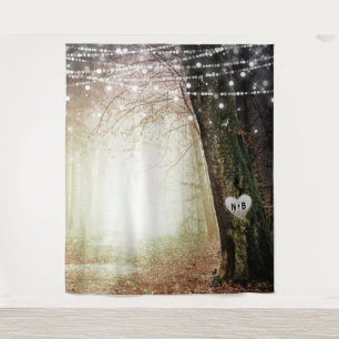 Evermore   Enchanted Forest Wedding Photo Backdrop Tapestry
