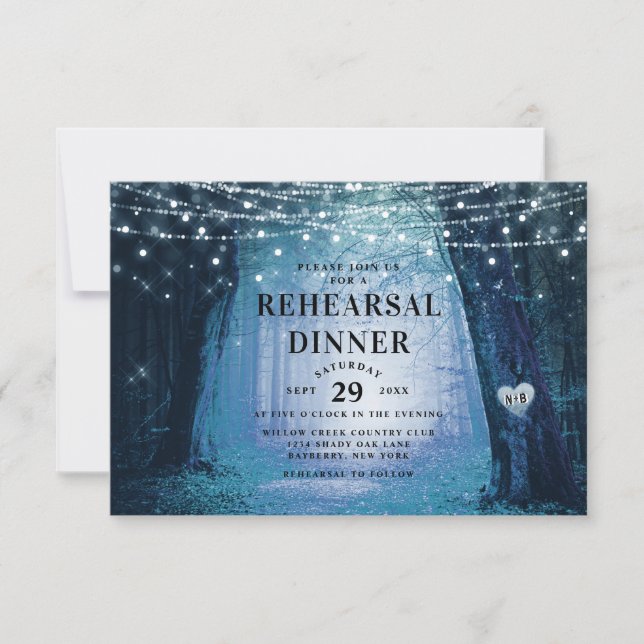 Evermore Enchanted Forest Wedding Rehearsal Dinner Invitation (Front)