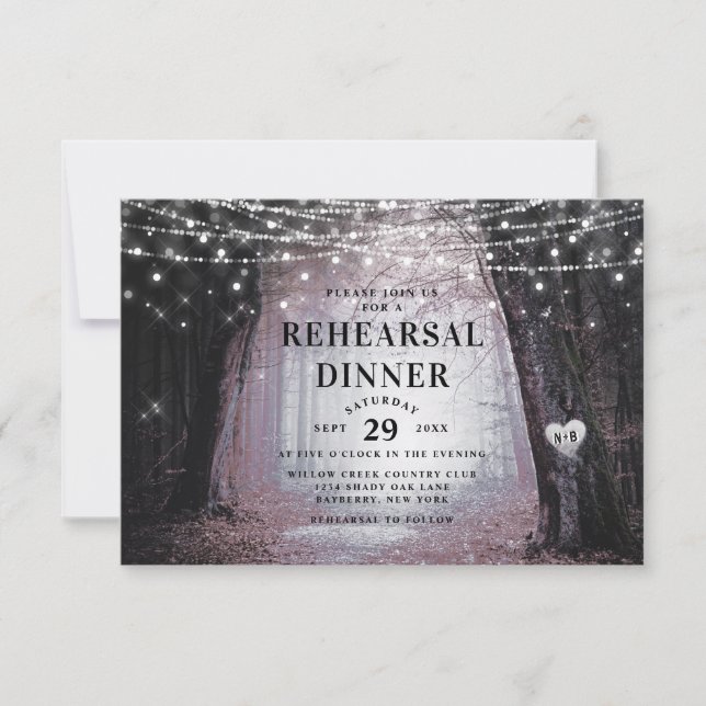 Evermore Enchanted Forest Wedding Rehearsal Dinner Invitation (Front)