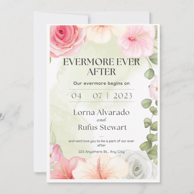 Evermore Ever After Wedding Digital Invite (Front)