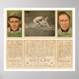 Evers Chance Baseball 1912 Poster