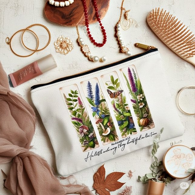 Everthing beautiful in His time botanical Accessory Pouch (Creator Uploaded)