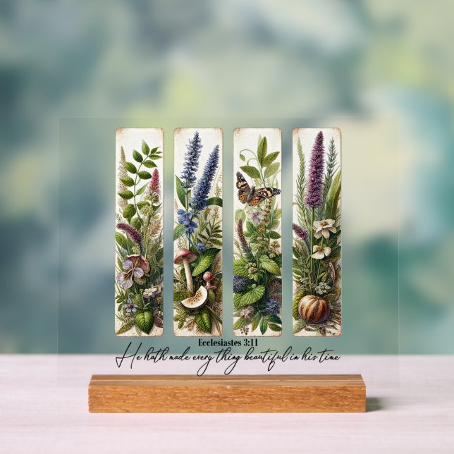 Everthing beautiful in His time botanical Acrylic Sign (Neutral)