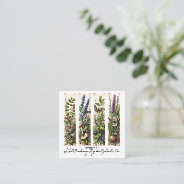 Everthing beautiful in His time botanical Card (Standing Front)