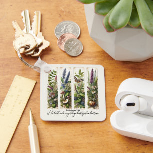 Everthing beautiful in His time botanical Key Ring