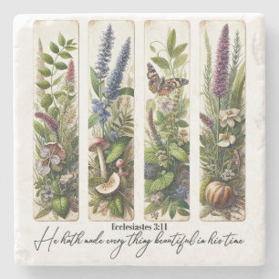 Everthing beautiful in His time botanical Stone Coaster