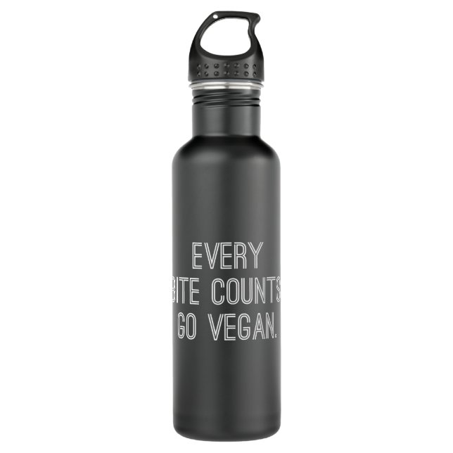 Every Bite Counts Go Vegan 710 Ml Water Bottle (Front)