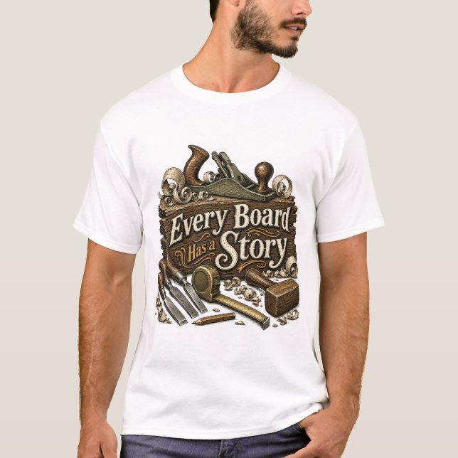 Every Board Has a Story Woodworker Shirt (Front)