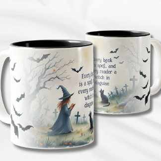 Every Book is a Spell Bats Two-Tone Coffee Mug