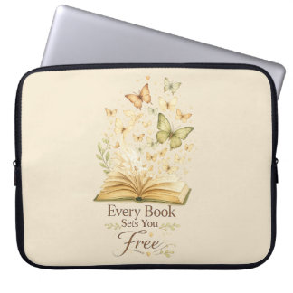 Every Book Sets You Free | Book Lover Butterfly  Laptop Sleeve