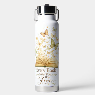Every Book Sets You Free Book Lover Butterfly Water Bottle