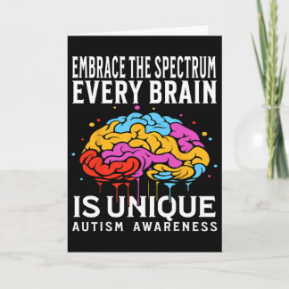 Every Brain Is Unique Autism Awareness Kids Suppor Card