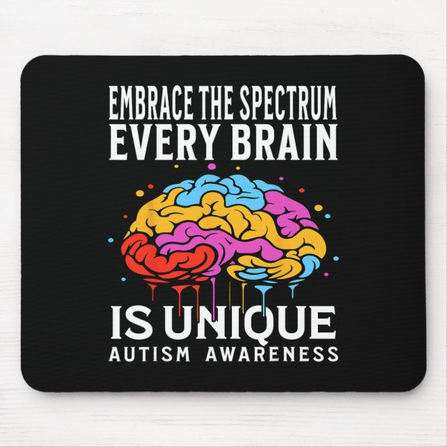 Every Brain Is Unique Autism Awareness Kids Suppor Mouse Pad (Front)